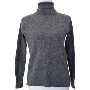 Halogen Gray Cashmere Cowl Turtleneck Lightweight Cozy Sweater Shirt
